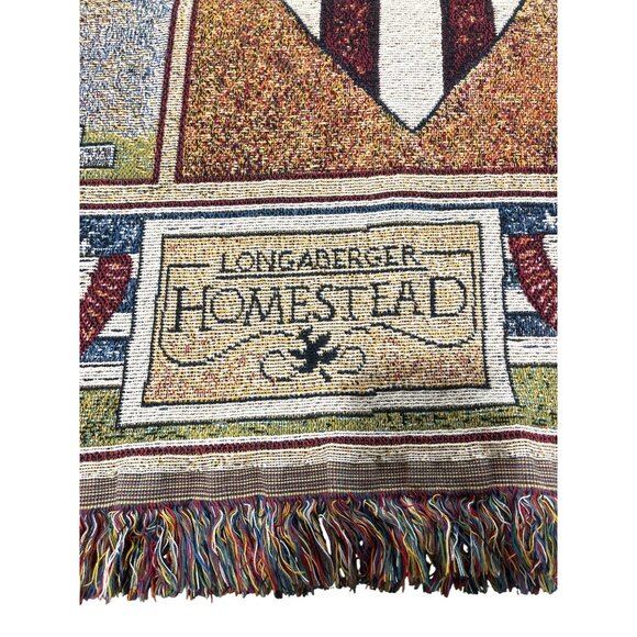Longaberger Homestead Tapestry Throw Blanket Old Glory America The Beautiful USA - Picture 3 of 4